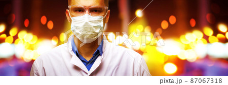 Young doctor against new Coronavirus 2019-nCoV infection. 3D illustration Young doctor against new Coronavirus 2019-nCoV infection. 3D illustration 87067318