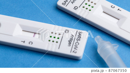 Negative test result by using rapid test device for COVID-19. Negative test result by using rapid test device for COVID-19. 87067350