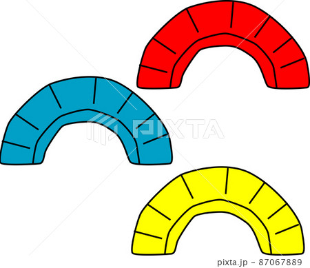 カラフルなタイヤ飛び遊具のイラスト素材のイラスト素材