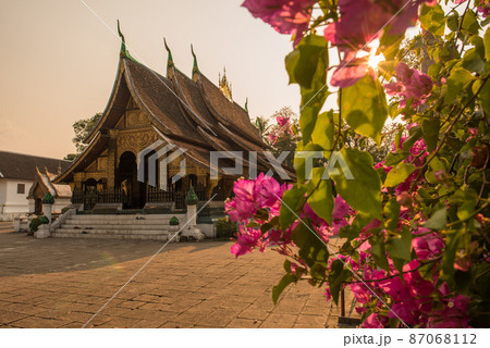 Wat Xieng Thong an iconic temple in Luang Prabang, the UNESCO world heritage town in north central of Laos at sunset. Wat Xieng Thong an iconic temple in Luang Prabang, the UNESCO world heritage town in north central of Laos at sunset. 87068112