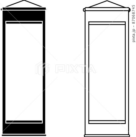 壁にかける掛け軸のシルエット 87068745