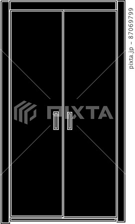 シンプルなクローゼットのシルエット シンプルなクローゼットのシルエット 87069799