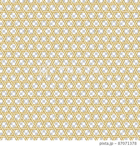 和柄背景　籠目模様　茶色 87071378