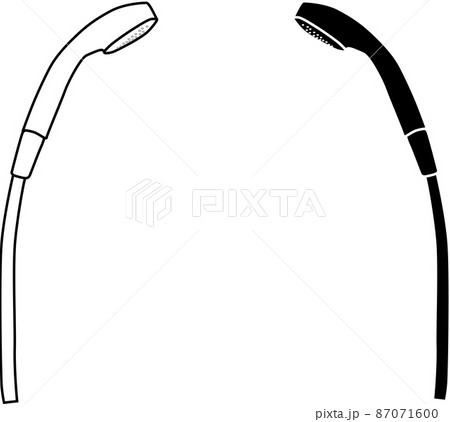 向かい合うシャワーヘッドのシルエット 向かい合うシャワーヘッドのシルエット 87071600