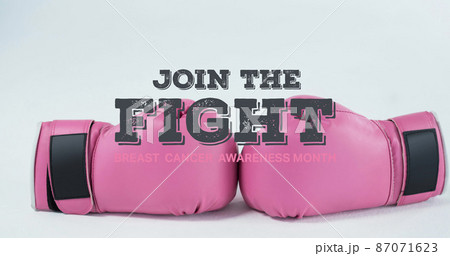 Image of join the fight over moving purple circles and pink boxing gloves Image of join the fight over moving purple circles and pink boxing gloves 87071623