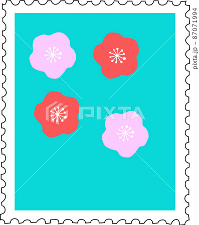 可愛い花の切手「イラスト」 87071994