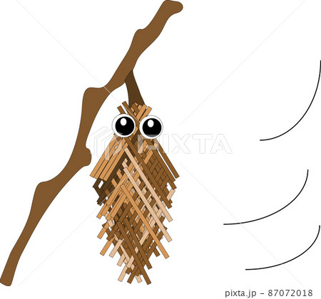 可愛いミノムシのイラスト素材 87072018