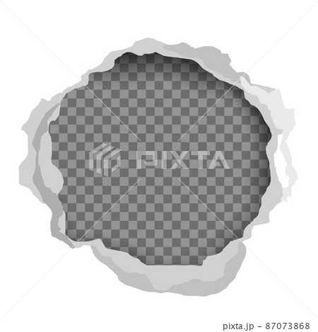torn paper circle frame on transparent background 87073868