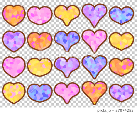 Glitter heart set (with border) Glitter heart set (with border) 87074282