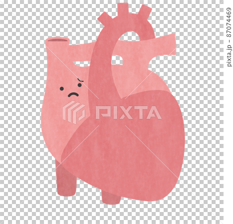 Illustration of a troubled face heart 87074469