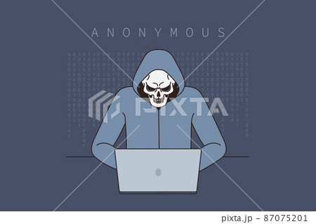 Anonymous hacker break in computer system 87075201