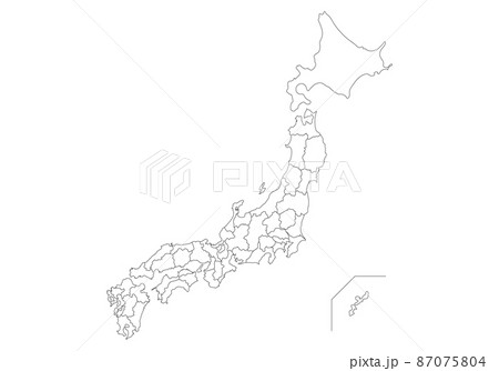 日本列島の白地図 日本列島の白地図 87075804