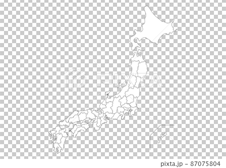 日本列島的白色地圖 87075804