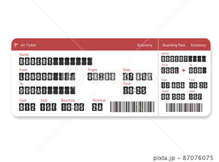 Plane Ticket Template Flight Boarding Pass のイラスト素材