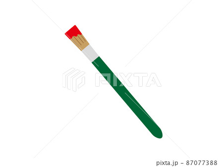 赤い絵の具のついた平筆 赤い絵の具のついた平筆 87077388