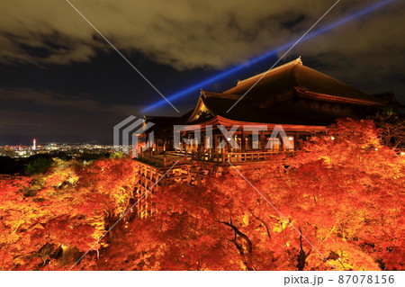 秋の清水寺 ライトアップ 秋の清水寺 ライトアップ 87078156