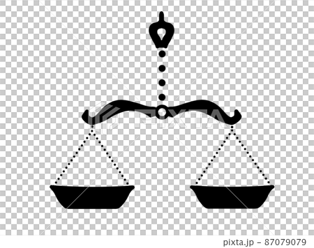 吊り型の天秤イラスト モノクロ 吊り型の天秤イラスト モノクロ 87079079