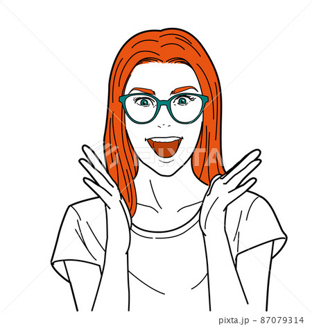 喜ぶ女性 イラスト 喜ぶ女性 イラスト 87079314