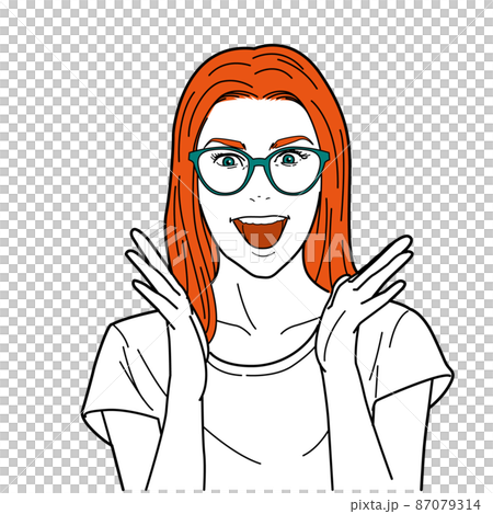 喜ぶ女性 イラスト 喜ぶ女性 イラスト 87079314