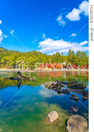 世界遺産　毛越寺の浄土庭園　紅葉の秋（岩手県平泉町） 87079551