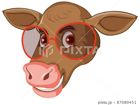 Head of funny cow wearing sunglasses cartoon Head of funny cow wearing sunglasses cartoon 87080451