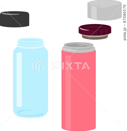 蓋を開けた水筒、保温瓶 蓋を開けた水筒、保温瓶 87080576