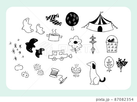 北欧風手書きのあしらい いたずら書き風のイラスト素材 [87082354] - PIXTA