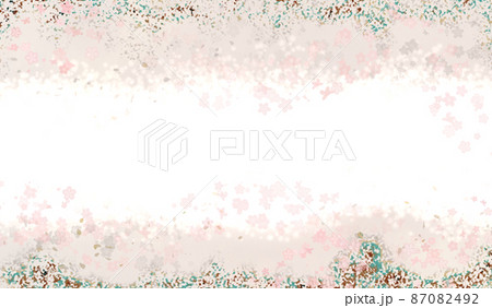 桜が舞い散り光り輝く水面の和風背景イラストホワイト系 桜が舞い散り光り輝く水面の和風背景イラストホワイト系 87082492