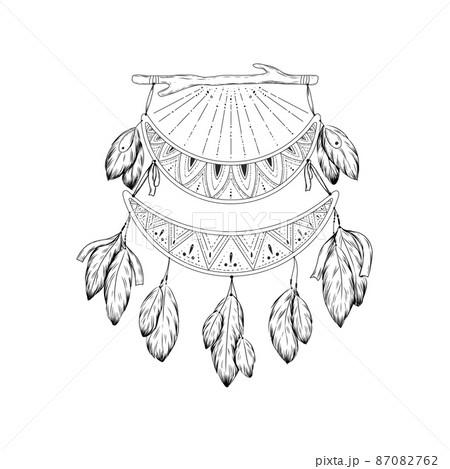 Dream Catcher Boho Vector Illustration Design のイラスト素材