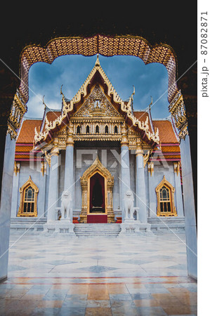 Marble Temple of Bangkok, Thailand.Architecture landmark  the famous travel destination of Thailand 87082871