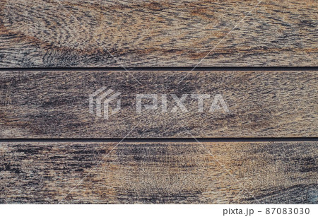 Old weathered rustic wooden background texture with vintage brown wood boards 87083030