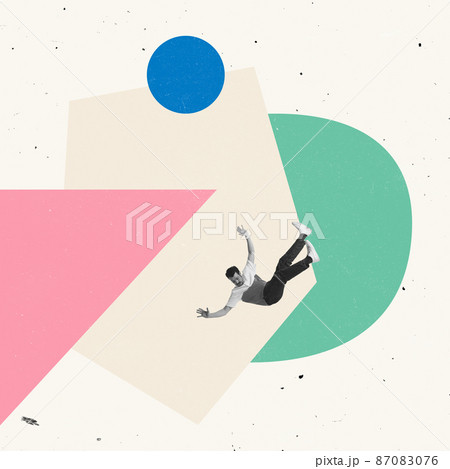 Creative design. Businessman falling down symbolizing failure 87083076
