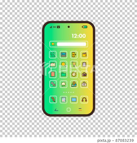 スマートフォン ホーム画面のイラスト 87083239