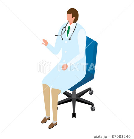 医者が椅子に座っているイラスト 87083240