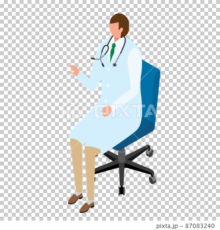 医者が椅子に座っているイラスト 87083240