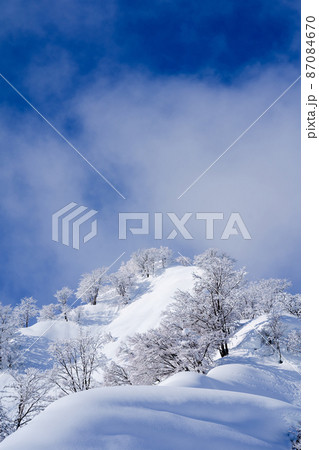 降りたての真白な雪と青空 87084670