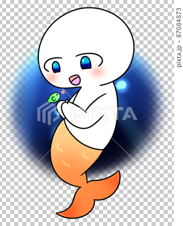 A mermaid character who makes friends with fish at the bottom of the sea A mermaid character who makes friends with fish at the bottom of the sea 87084873