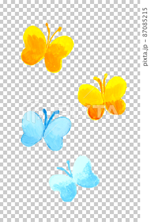 飛ぶモンシロチョウとモンキチョウのセット 春の昆虫の絵本風手描き厚塗りイラスト素材集 飛ぶモンシロチョウとモンキチョウのセット 春の昆虫の絵本風手描き厚塗りイラスト素材集 87085215