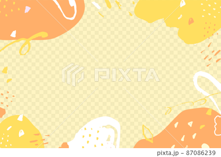 黃色/橙色最小抽象/手繪背景設計 87086239