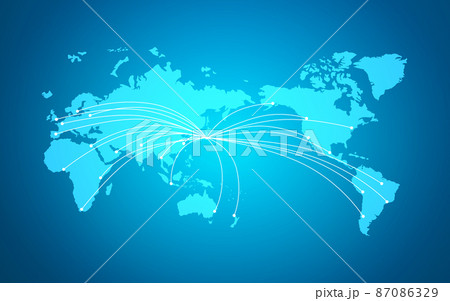 世界地図　ネットワークイメージ　ベクター素材 87086329