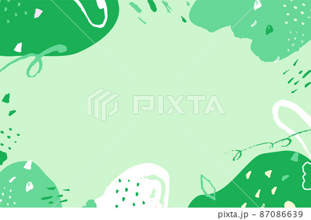 緑・黄緑のミニマル・アブストラクト・手描きの背景デザイン 緑・黄緑のミニマル・アブストラクト・手描きの背景デザイン 87086639