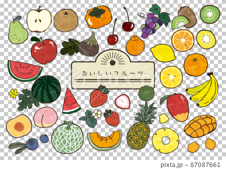 很多手繪水果都是透明的 87087661