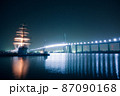 富山湾と海王丸と新湊大橋 87090168