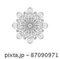 Mandala circle line shape as beautiful black and whtie decoration on white background 87090971