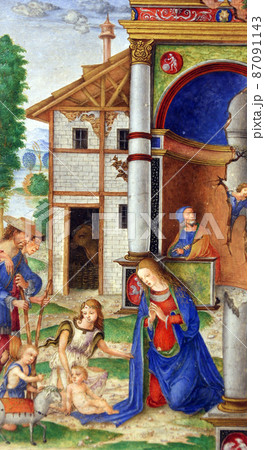 Matteo da Milano: miniatures from the breviary of Alfonso I d'Este: The Birth of Jesus, Old Masters Collection, Croatian Academy of Sciences in Zagreb 87091143