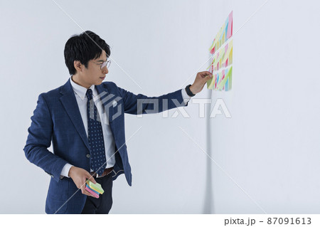 ミーティングをする20代ビジネスマン ミーティングをする20代ビジネスマン 87091613