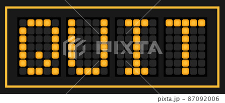 Orange color led in word quit on black background 87092006