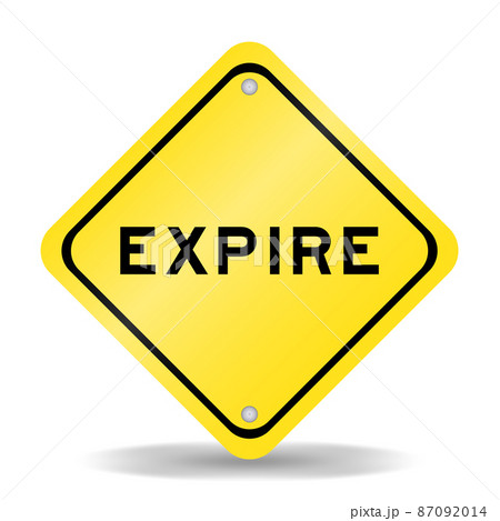 Yellow color transportation sign with word expire on white background 87092014