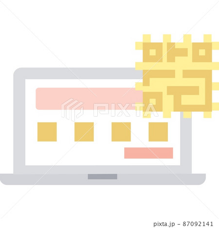 Computer chip icon pc hardware flat vector Computer chip icon pc hardware flat vector 87092141