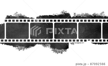 film strip reel watercolor grunge background 87092566